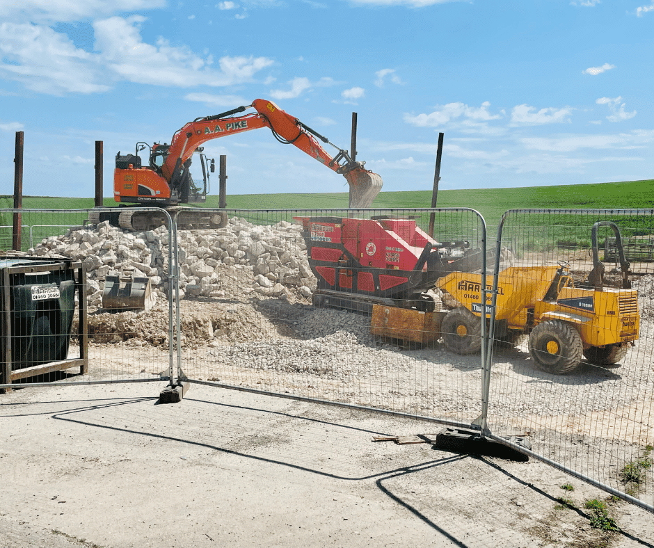 Clearing up of the rubble